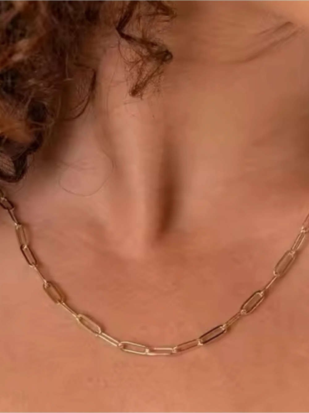 Waterproof Gold Paperclip Chain Necklace Every day layering jewelry